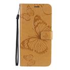 For OPPO A52 / A72 / A92 3D Butterflies Embossing Pattern Horizontal Flip Leather Case with Holder & Card Slot & Wallet & Lanyard(Yellow) - 2