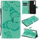 For OPPO Find X2 Lite / Reno3 5G 3D Butterflies Embossing Pattern Horizontal Flip Leather Case with Holder & Card Slot & Wallet & Lanyard(Green) - 1