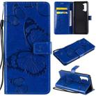 For OPPO Find X2 Lite / Reno3 5G 3D Butterflies Embossing Pattern Horizontal Flip Leather Case with Holder & Card Slot & Wallet & Lanyard(Blue) - 1