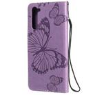 For OPPO Find X2 Lite / Reno3 5G 3D Butterflies Embossing Pattern Horizontal Flip Leather Case with Holder & Card Slot & Wallet & Lanyard(Purple) - 3