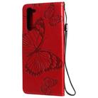 For OPPO Find X2 Lite / Reno3 5G 3D Butterflies Embossing Pattern Horizontal Flip Leather Case with Holder & Card Slot & Wallet & Lanyard(Red) - 3