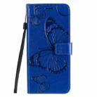 For OPPO Reno3 Pro 4G 3D Butterflies Embossing Pattern Horizontal Flip Leather Case with Holder & Card Slot & Wallet & Lanyard(Blue) - 2