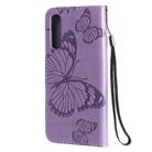 For OPPO Reno3 Pro 4G 3D Butterflies Embossing Pattern Horizontal Flip Leather Case with Holder & Card Slot & Wallet & Lanyard(Purple) - 2