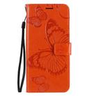 For OPPO Reno3 Pro 4G 3D Butterflies Embossing Pattern Horizontal Flip Leather Case with Holder & Card Slot & Wallet & Lanyard(Orange) - 2