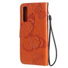 For OPPO Reno3 Pro 4G 3D Butterflies Embossing Pattern Horizontal Flip Leather Case with Holder & Card Slot & Wallet & Lanyard(Orange) - 3