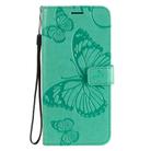 For OPPO Reno 3 Pro 5G / Find X2 Neo 3D Butterflies Embossing Pattern Horizontal Flip Leather Case with Holder & Card Slot & Wallet & Lanyard(Green) - 2