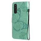 For OPPO Reno 3 Pro 5G / Find X2 Neo 3D Butterflies Embossing Pattern Horizontal Flip Leather Case with Holder & Card Slot & Wallet & Lanyard(Green) - 3