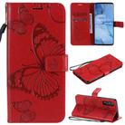 For OPPO Reno 3 Pro 5G / Find X2 Neo 3D Butterflies Embossing Pattern Horizontal Flip Leather Case with Holder & Card Slot & Wallet & Lanyard(Red) - 1
