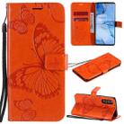 For OPPO Reno 3 Pro 5G / Find X2 Neo 3D Butterflies Embossing Pattern Horizontal Flip Leather Case with Holder & Card Slot & Wallet & Lanyard(Orange) - 1