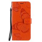 For OPPO Reno 3 Pro 5G / Find X2 Neo 3D Butterflies Embossing Pattern Horizontal Flip Leather Case with Holder & Card Slot & Wallet & Lanyard(Orange) - 1