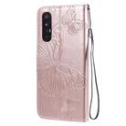 For OPPO Reno 3 Pro 5G / Find X2 Neo 3D Butterflies Embossing Pattern Horizontal Flip Leather Case with Holder & Card Slot & Wallet & Lanyard(Rose Gold) - 3