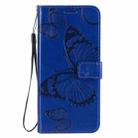 For OPPO Reno4 5G 3D Butterflies Embossing Pattern Horizontal Flip Leather Case with Holder & Card Slot & Wallet & Lanyard(Blue) - 2