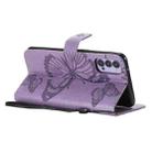 For OPPO Reno4 5G 3D Butterflies Embossing Pattern Horizontal Flip Leather Case with Holder & Card Slot & Wallet & Lanyard(Purple) - 4