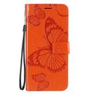 For OPPO Reno4 5G 3D Butterflies Embossing Pattern Horizontal Flip Leather Case with Holder & Card Slot & Wallet & Lanyard(Orange) - 2