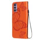 For OPPO Reno4 5G 3D Butterflies Embossing Pattern Horizontal Flip Leather Case with Holder & Card Slot & Wallet & Lanyard(Orange) - 3