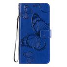 For OPPO Reno4 Pro 5G 3D Butterflies Embossing Pattern Horizontal Flip Leather Case with Holder & Card Slot & Wallet & Lanyard(Blue) - 2