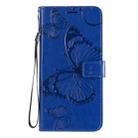 For OPPO Reno4 Pro 5G 3D Butterflies Embossing Pattern Horizontal Flip Leather Case with Holder & Card Slot & Wallet & Lanyard(Blue) - 2