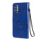 For OPPO Reno4 Pro 5G 3D Butterflies Embossing Pattern Horizontal Flip Leather Case with Holder & Card Slot & Wallet & Lanyard(Blue) - 3