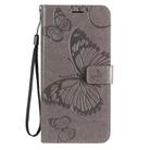 For OPPO Reno4 Pro 5G 3D Butterflies Embossing Pattern Horizontal Flip Leather Case with Holder & Card Slot & Wallet & Lanyard(Grey) - 2