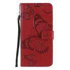 For OPPO Reno4 Pro 5G 3D Butterflies Embossing Pattern Horizontal Flip Leather Case with Holder & Card Slot & Wallet & Lanyard(Red) - 2