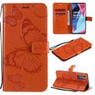 For OPPO Reno4 Pro 5G 3D Butterflies Embossing Pattern Horizontal Flip Leather Case with Holder & Card Slot & Wallet & Lanyard(Orange) - 1