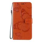 For OPPO Reno4 Pro 5G 3D Butterflies Embossing Pattern Horizontal Flip Leather Case with Holder & Card Slot & Wallet & Lanyard(Orange) - 2