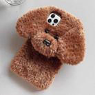 For iPhone 16 Pro Teddy Dog Plush TPU Phone Case(Brown) - 1