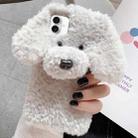 For iPhone 16 Plus Teddy Dog Plush TPU Phone Case(Grey) - 1