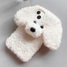 For iPhone 14 Plus Teddy Dog Plush TPU Phone Case(White) - 1