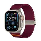 For Apple Watch 46mm / 49mm / 45mm / 44mm Parachute Buckle Elastic Nylon Watch Band(Wine Red) - 1