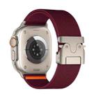 For Apple Watch 46mm / 49mm / 45mm / 44mm Parachute Buckle Elastic Nylon Watch Band(Wine Red) - 3