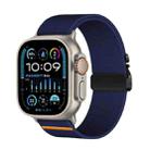 For Apple Watch 46mm / 49mm / 45mm / 44mm Parachute Buckle Elastic Nylon Watch Band(Midnight Blue) - 1