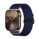 For Apple Watch 42mm / 41mm / 40mm / 38mm Parachute Buckle Elastic Nylon Watch Band(Midnight Blue) - 1