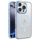 For iPhone 16 Pro Max Hardware Side Cooling Skin Feel Frosted Metal Lens Frame MagSafe Phone Case(Sky Blue) - 1