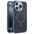 For iPhone 16 Pro Hardware Side Cooling Skin Feel Frosted Metal Lens Frame MagSafe Phone Case(Blue) - 1