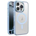 For iPhone 16 Pro Hardware Side Cooling Skin Feel Frosted Metal Lens Frame MagSafe Phone Case(Sky Blue) - 1