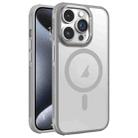 For iPhone 15 Pro Max Hardware Side Cooling Skin Feel Frosted Metal Lens Frame MagSafe Phone Case(Grey) - 1