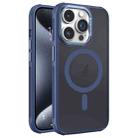 For iPhone 15 Pro Max Hardware Side Cooling Skin Feel Frosted Metal Lens Frame MagSafe Phone Case(Blue) - 1
