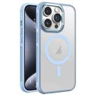 For iPhone 15 Pro Max Hardware Side Cooling Skin Feel Frosted Metal Lens Frame MagSafe Phone Case(Sky Blue) - 1