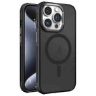 For iPhone 15 Pro Hardware Side Cooling Skin Feel Frosted Metal Lens Frame MagSafe Phone Case(Black) - 1