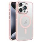 For iPhone 15 Pro Hardware Side Cooling Skin Feel Frosted Metal Lens Frame MagSafe Phone Case(Pink) - 1