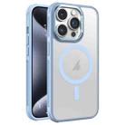 For iPhone 15 Pro Hardware Side Cooling Skin Feel Frosted Metal Lens Frame MagSafe Phone Case(Sky Blue) - 1