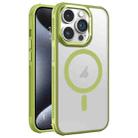 For iPhone 15 Pro Hardware Side Cooling Skin Feel Frosted Metal Lens Frame MagSafe Phone Case(Green) - 1