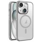 For iPhone 15 Plus Hardware Side Cooling Skin Feel Frosted Metal Lens Frame MagSafe Phone Case(Grey) - 1