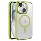For iPhone 15 Plus Hardware Side Cooling Skin Feel Frosted Metal Lens Frame MagSafe Phone Case(Green) - 1