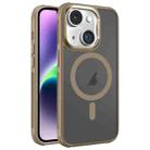 For iPhone 14 Plus Hardware Side Cooling Skin Feel Frosted Metal Lens Frame MagSafe Phone Case(Gold) - 1