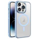 For iPhone 14 Pro Hardware Side Cooling Skin Feel Frosted Metal Lens Frame MagSafe Phone Case(Sky Blue) - 1