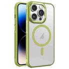 For iPhone 14 Pro Max Hardware Side Cooling Skin Feel Frosted Metal Lens Frame MagSafe Phone Case(Green) - 1