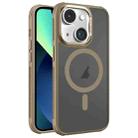 For iPhone 13 Hardware Side Cooling Skin Feel Frosted Metal Lens Frame MagSafe Phone Case(Gold) - 1