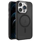 For iPhone 12 Pro Max Hardware Side Cooling Skin Feel Frosted Metal Lens Frame MagSafe Phone Case(Black) - 1